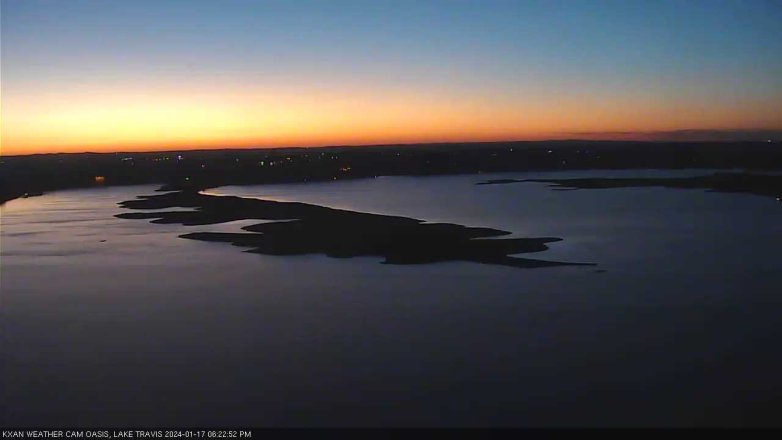 Lake Travis webcam, January 17, 2024 6:25 PM CT