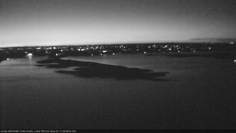 Lake Travis webcam, January 17, 2024 6:45 PM CT