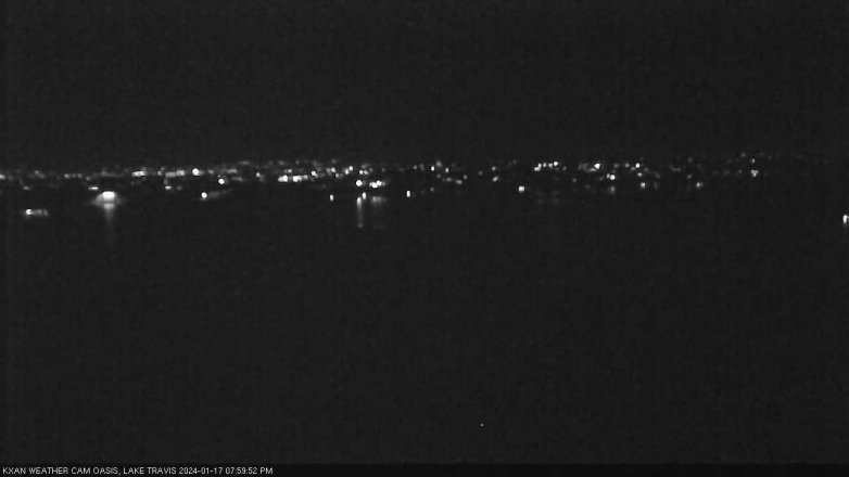 Lake Travis webcam, January 17, 2024 8:00 PM CT