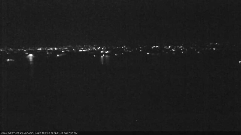 Lake Travis webcam, January 17, 2024 8:25 PM CT