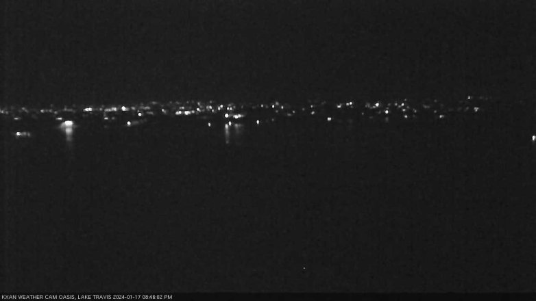 Lake Travis webcam, January 17, 2024 8:45 PM CT