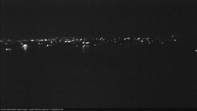 Lake Travis webcam, January 17, 2024 10:00 PM CT