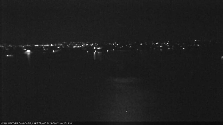 Lake Travis webcam, January 17, 2024 10:45 PM CT