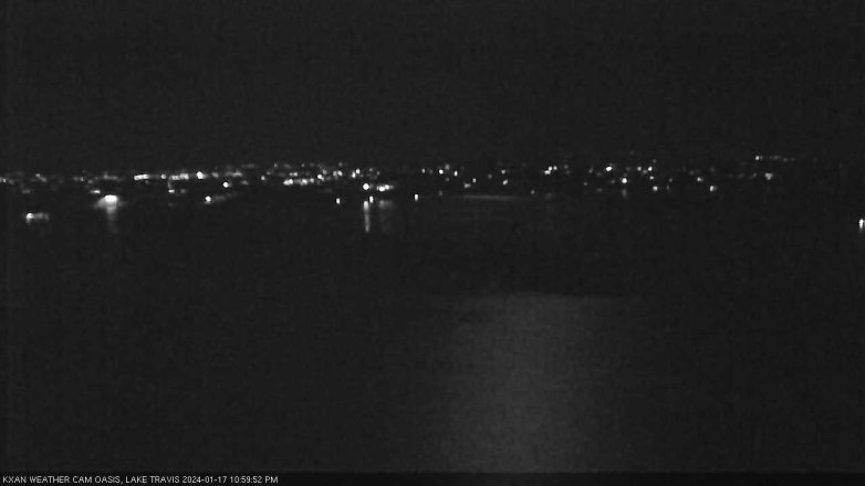 Lake Travis webcam, January 17, 2024 11:00 PM CT