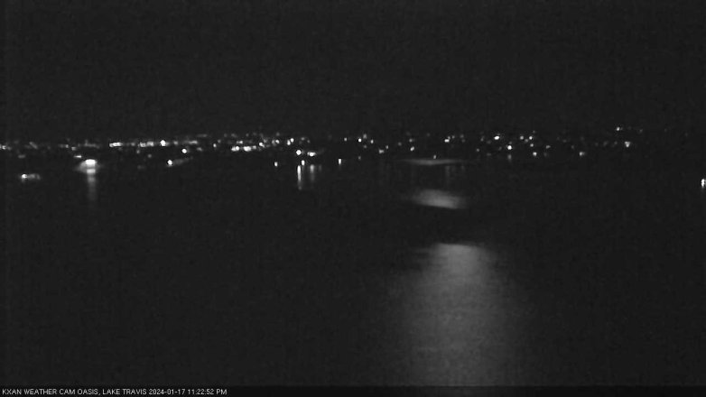 Lake Travis webcam, January 17, 2024 11:25 PM CT