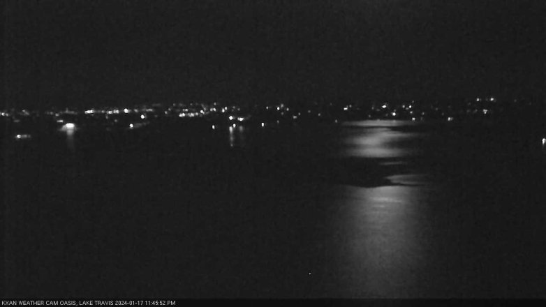 Lake Travis webcam, January 17, 2024 11:45 PM CT