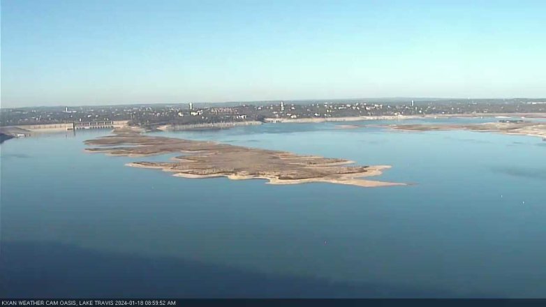 Lake Travis webcam, January 18, 2024 9:00 AM CT