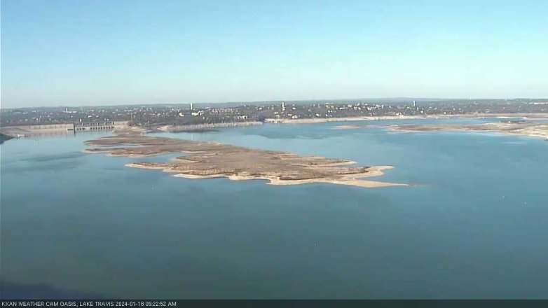Lake Travis webcam, January 18, 2024 9:25 AM CT