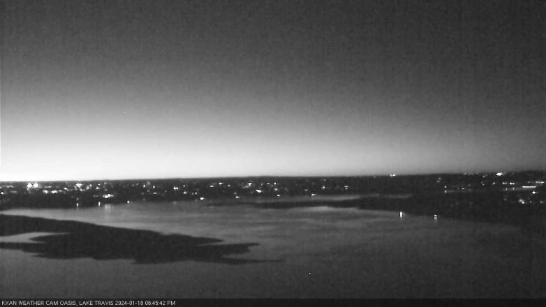 Lake Travis webcam, January 18, 2024 6:45 PM CT