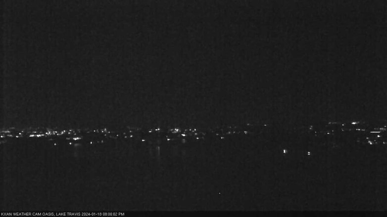 Lake Travis webcam, January 18, 2024 8:00 PM CT