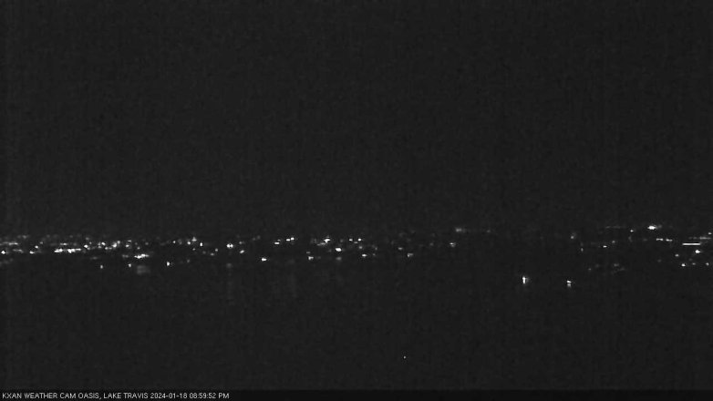Lake Travis webcam, January 18, 2024 9:00 PM CT