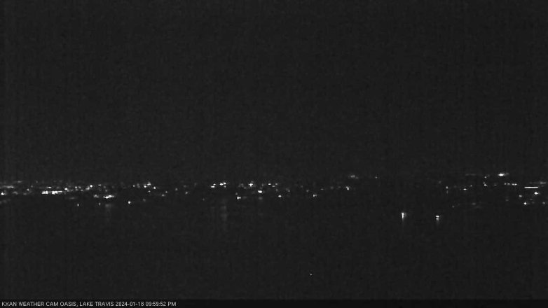 Lake Travis webcam, January 18, 2024 10:00 PM CT