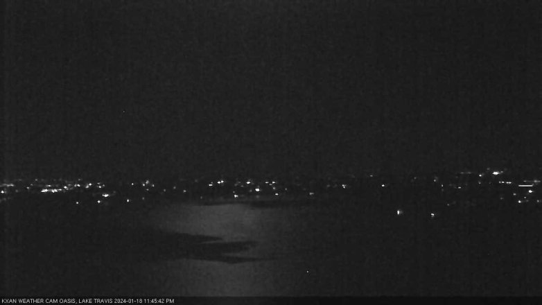 Lake Travis webcam, January 18, 2024 11:45 PM CT