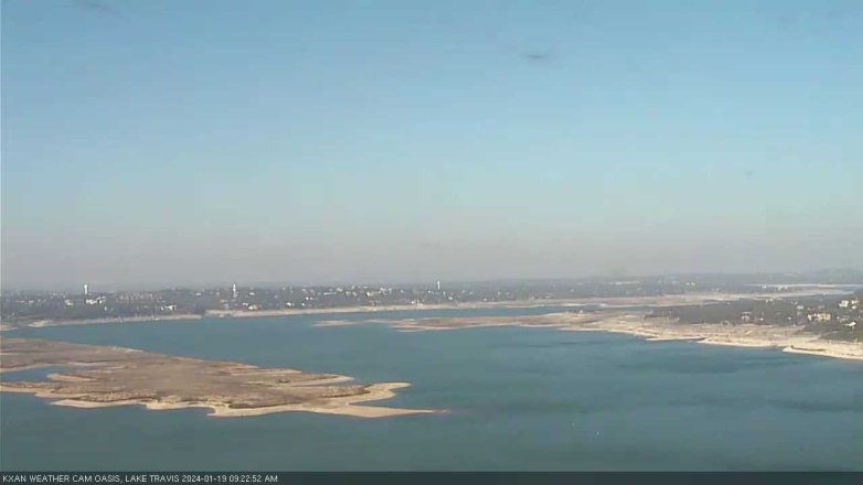 Lake Travis webcam, January 19, 2024 9:25 AM CT