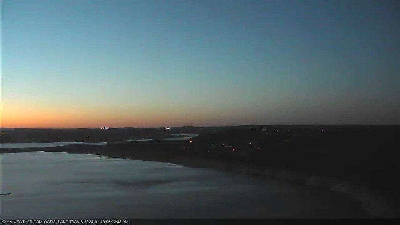 Lake Travis webcam, January 19, 2024 6:25 PM CT