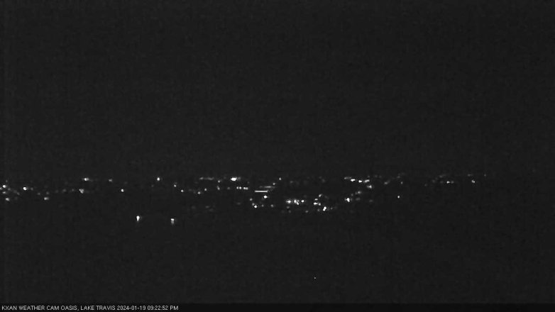 Lake Travis webcam, January 19, 2024 9:25 PM CT