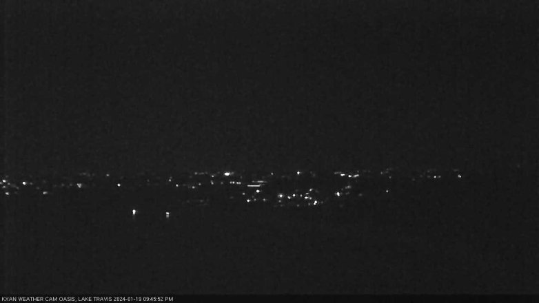 Lake Travis webcam, January 19, 2024 9:45 PM CT