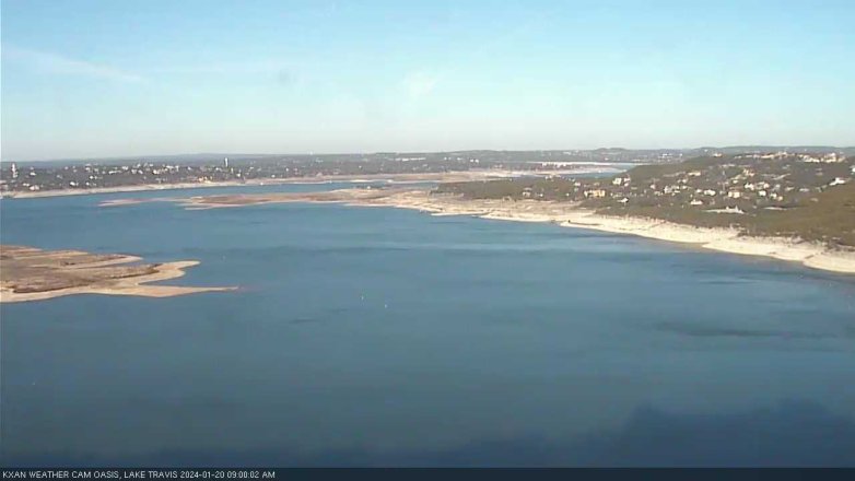 Lake Travis webcam, January 20, 2024 9:00 AM CT