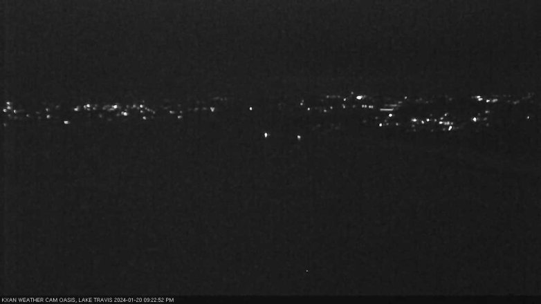 Lake Travis webcam, January 20, 2024 9:25 PM CT