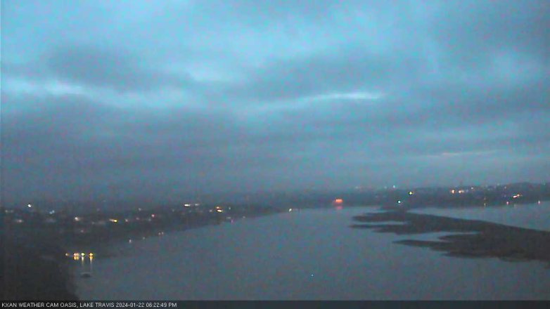 Lake Travis webcam, January 22, 2024 6:25 PM CT