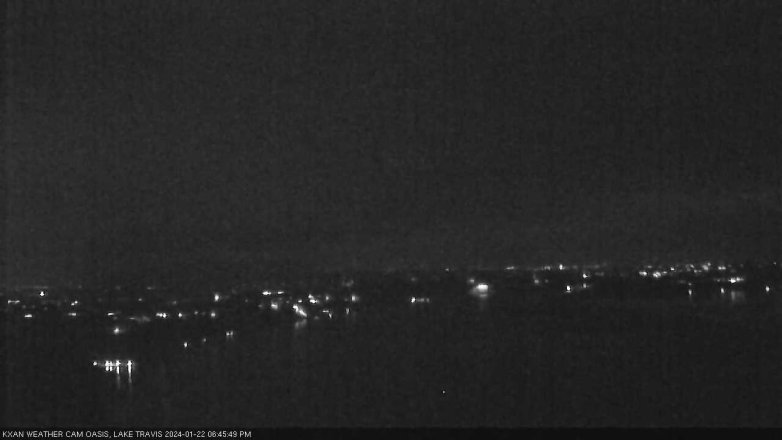 Lake Travis webcam, January 22, 2024 6:45 PM CT