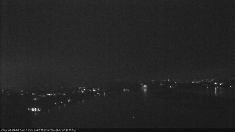 Lake Travis webcam, January 22, 2024 9:00 PM CT