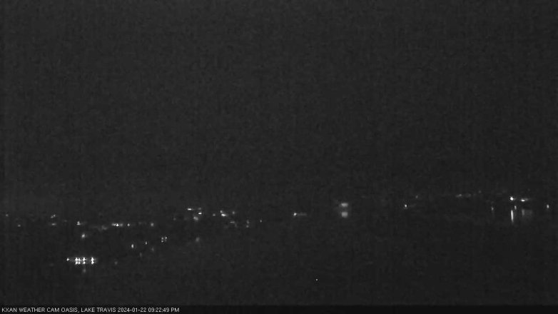 Lake Travis webcam, January 22, 2024 9:25 PM CT