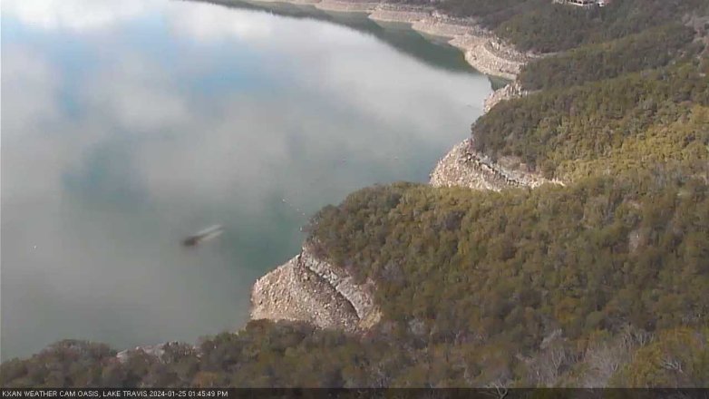 Lake Travis webcam, January 25, 2024 1:45 PM CT
