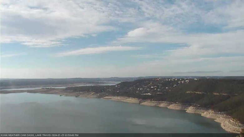 Lake Travis webcam, January 25, 2024 4:00 PM CT