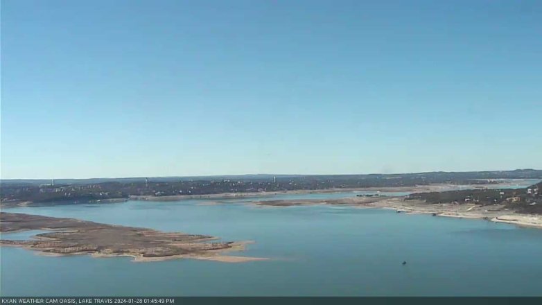 Lake Travis webcam, January 28, 2024 1:45 PM CT