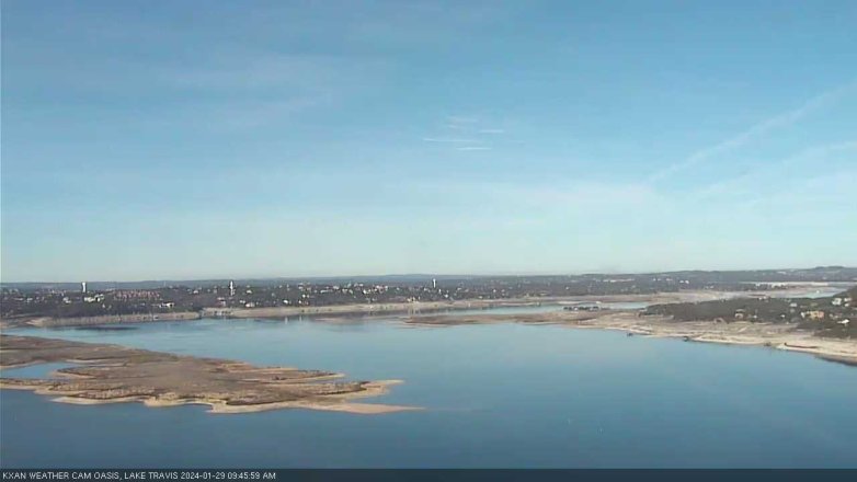 Lake Travis webcam, January 29, 2024 9:45 AM CT