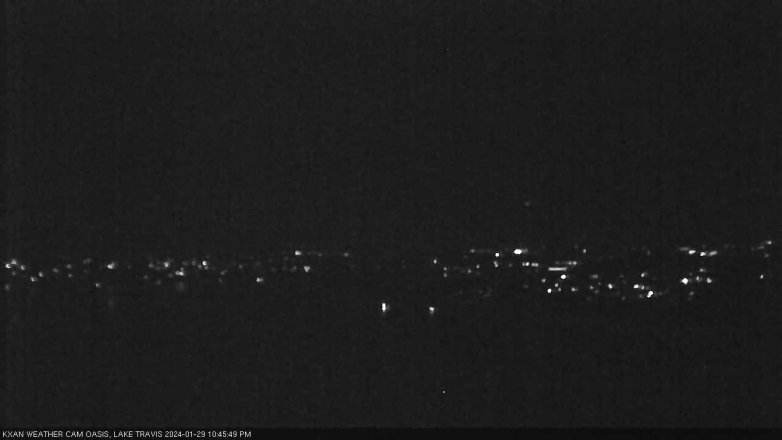 Lake Travis webcam, January 29, 2024 10:45 PM CT