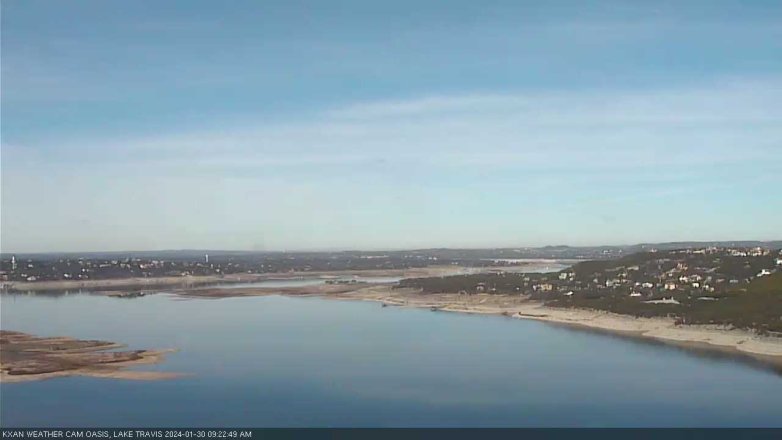 Lake Travis webcam, January 30, 2024 9:25 AM CT