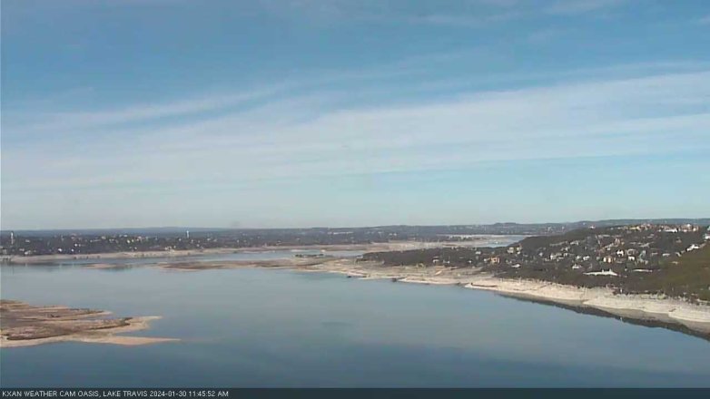Lake Travis webcam, January 30, 2024 11:45 AM CT