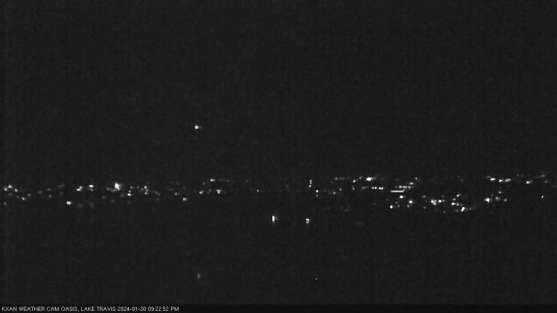 Lake Travis webcam, January 30, 2024 9:25 PM CT