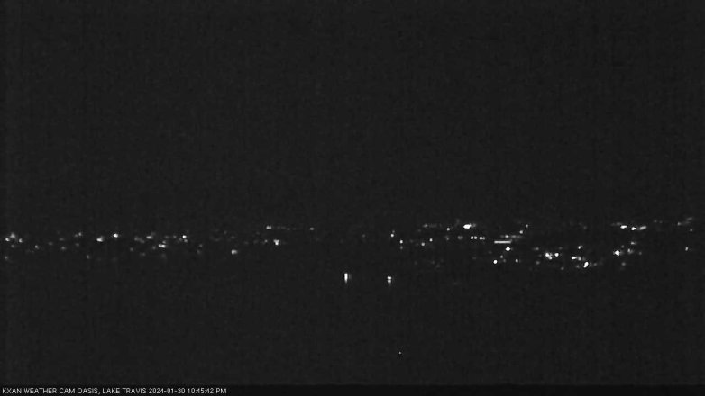 Lake Travis webcam, January 30, 2024 10:45 PM CT