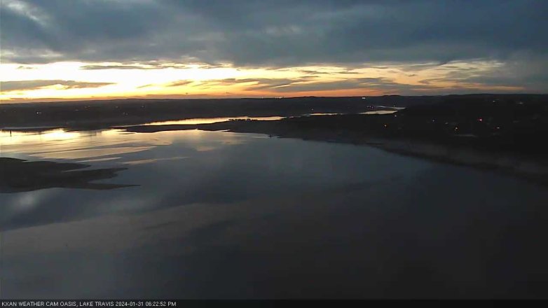 Lake Travis webcam, January 31, 2024 6:25 PM CT
