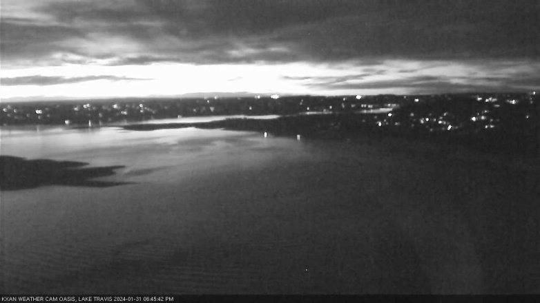 Lake Travis webcam, January 31, 2024 6:45 PM CT