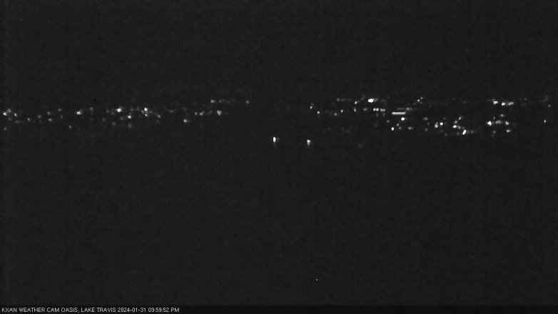 Lake Travis webcam, January 31, 2024 10:00 PM CT