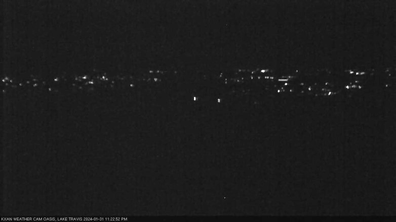 Lake Travis webcam, January 31, 2024 11:25 PM CT