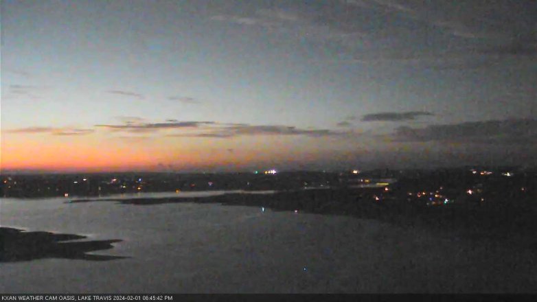 Lake Travis webcam, February 1, 2024 6:45 PM CT