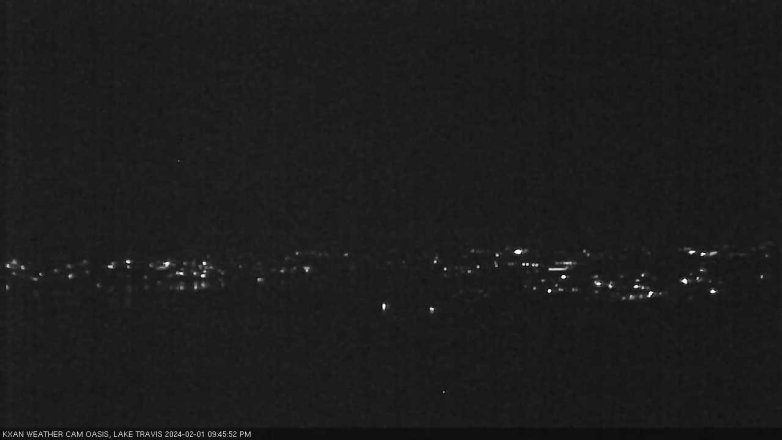 Lake Travis webcam, February 1, 2024 9:45 PM CT