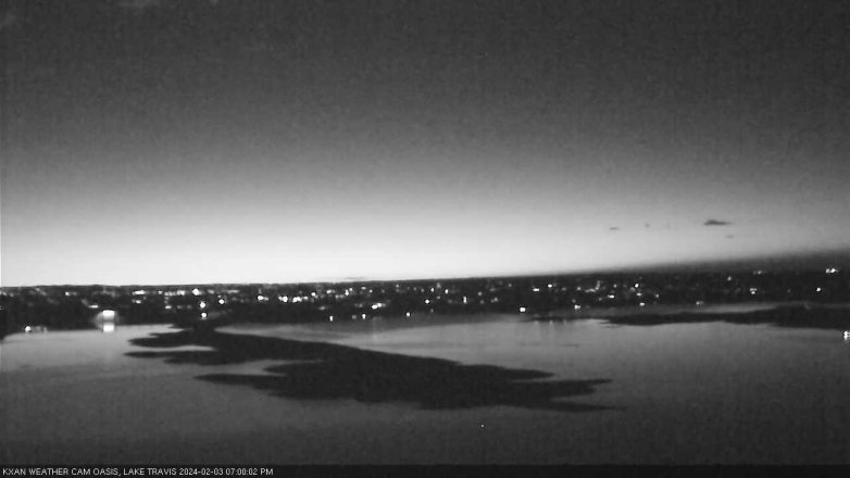 Lake Travis webcam, February 3, 2024 7:00 PM CT