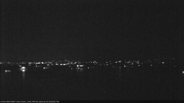 Lake Travis webcam, February 3, 2024 10:00 PM CT