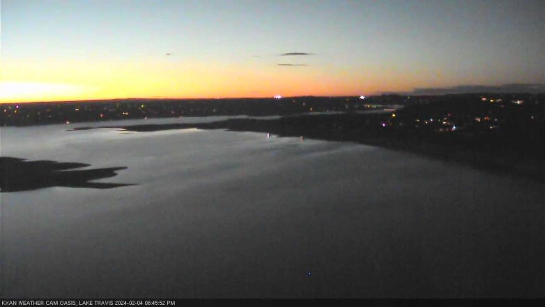 Lake Travis webcam, February 4, 2024 6:45 PM CT