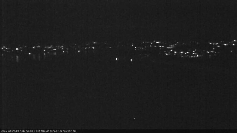 Lake Travis webcam, February 4, 2024 8:45 PM CT