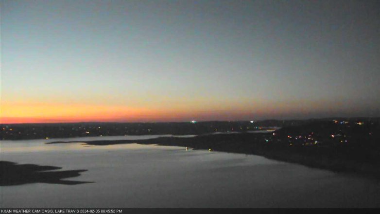 Lake Travis webcam, February 5, 2024 6:45 PM CT