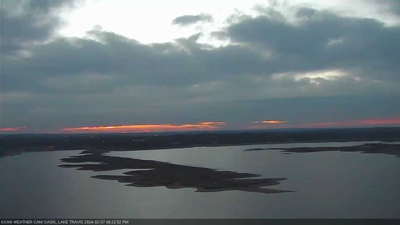 Lake Travis webcam, February 7, 2024 6:25 PM CT