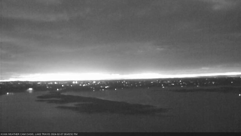 Lake Travis webcam, February 7, 2024 6:45 PM CT