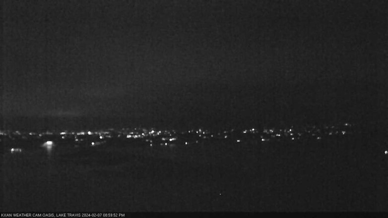 Lake Travis webcam, February 7, 2024 9:00 PM CT